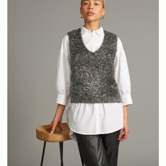 Anthropologie tinsel shimmer sleeveless sweater vest - Picture 7 of 7